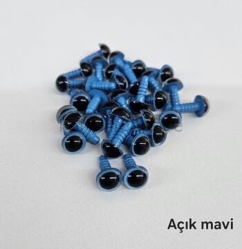 8 mm Renkli İthal Amigurumi Gözler Açık Mavi