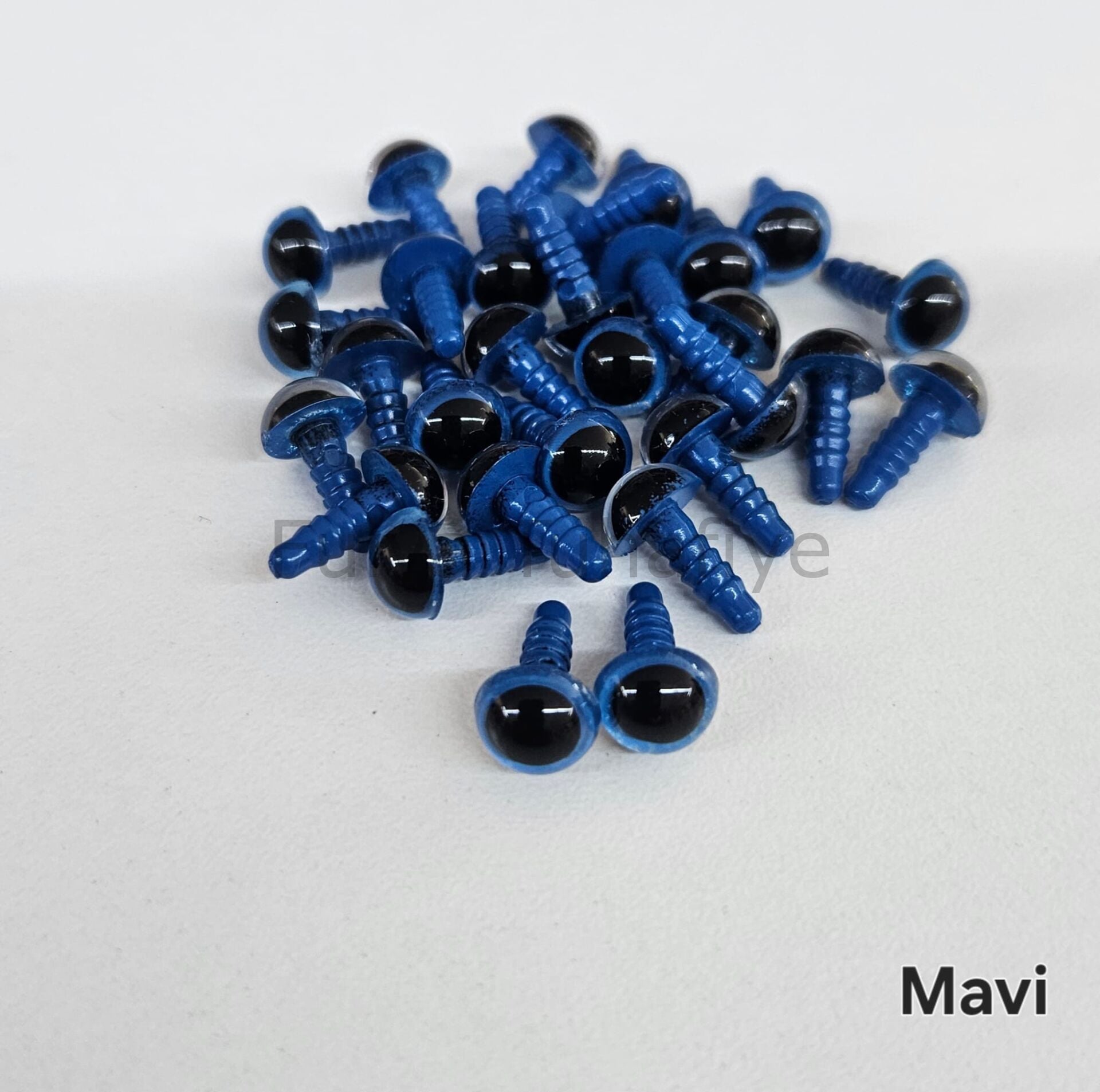 8 mm Renkli İthal Amigurumi Gözler Mavi