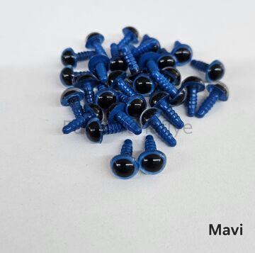 8 mm Renkli İthal Amigurumi Gözler Mavi
