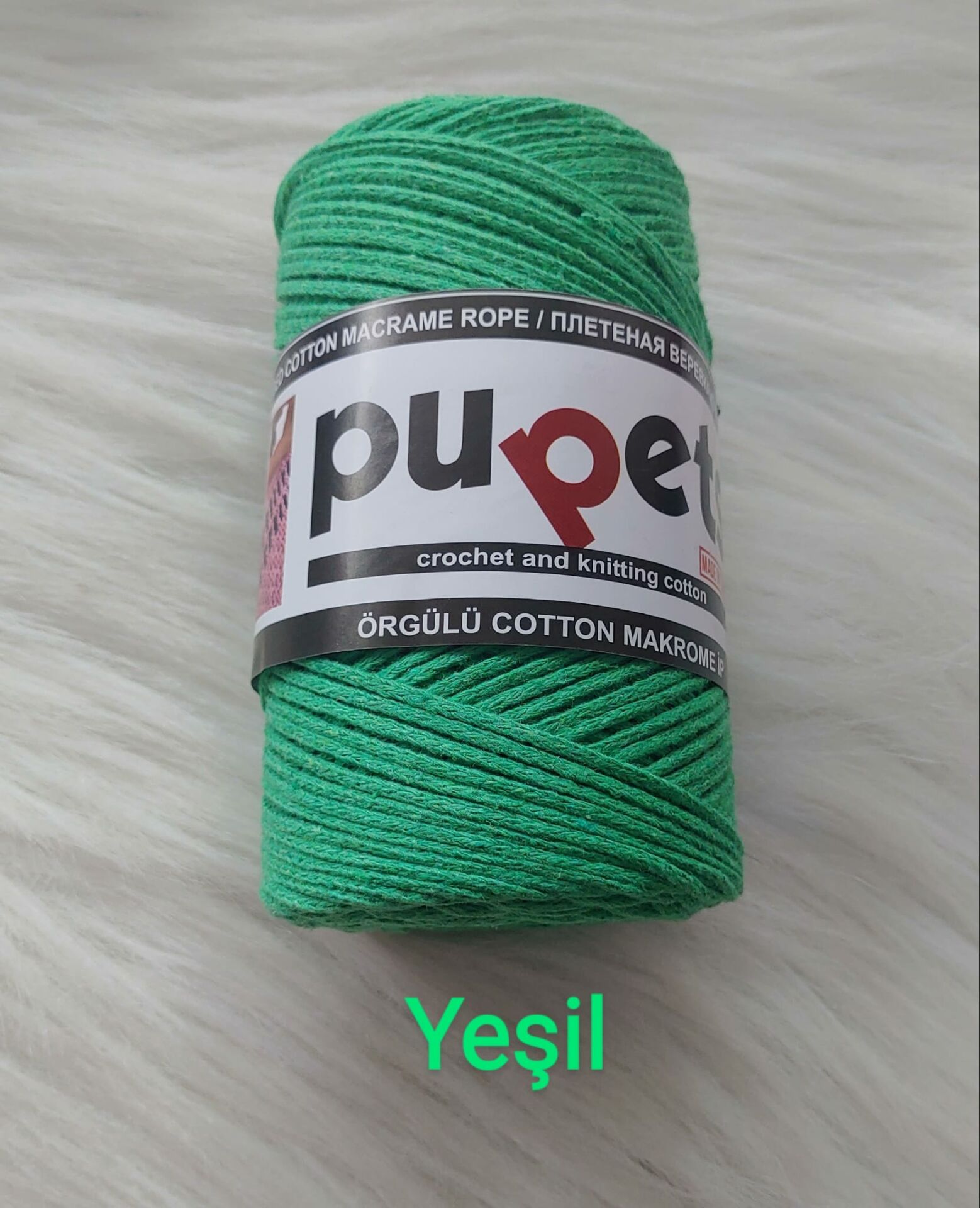 2 mm Pamuklu Makrome Yeşil