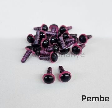 8 mm Renkli İthal Amigurumi Gözler Pembe
