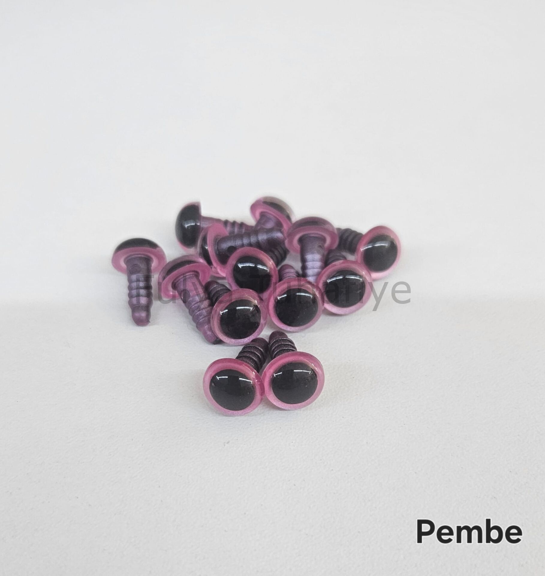 10 mm Renkli İthal Amigurumi Göz Pembe