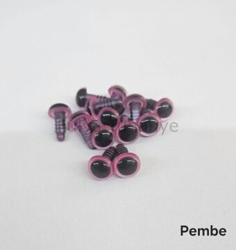 10 mm Renkli İthal Amigurumi Göz Pembe