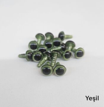 10 mm Renkli İthal Amigurumi Göz Yeşil
