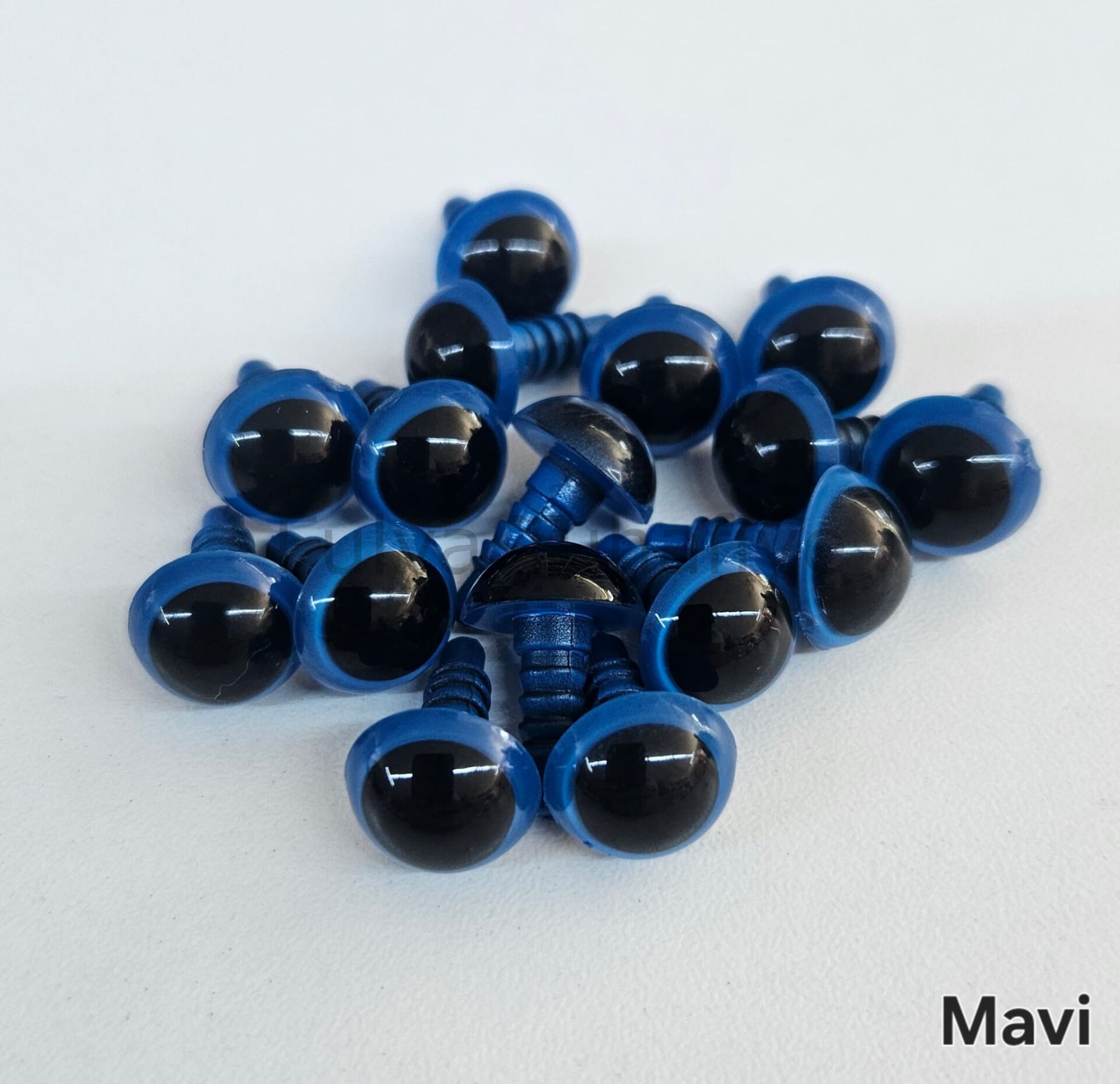 12 mm Renkli İthal Amigurumi Göz Mavi