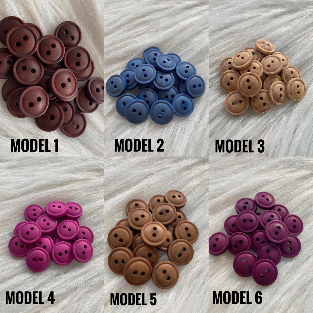 Çift Delik Eskitme Görünüm 1,5 cm Bebe Düğme