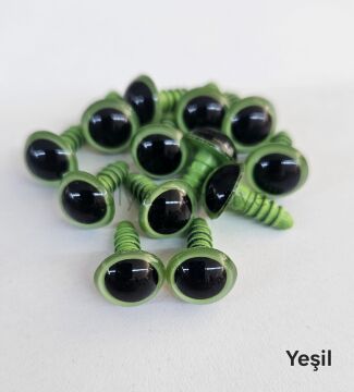 12 mm Renkli İthal Amigurumi Göz Yeşil