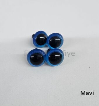 15 mm Renkli İthal Amigurumi Gözler Mavi
