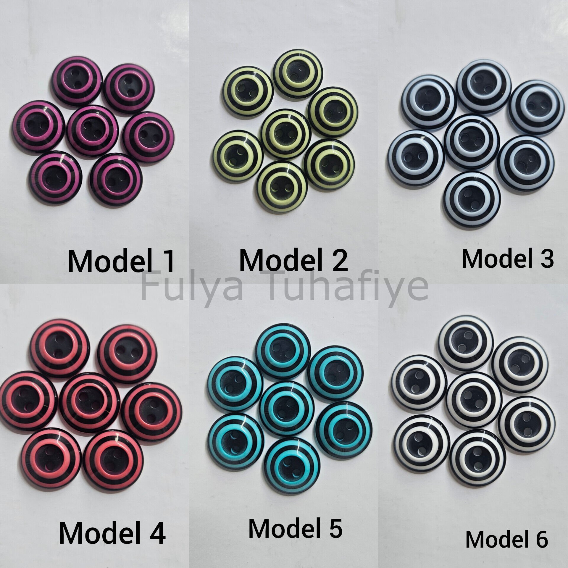 Yuvarlak Siyah Çİzgili Renki Bebe Düğme