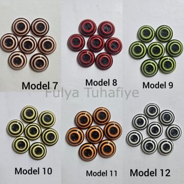 Yuvarlak Siyah Çİzgili Renki Bebe Düğme