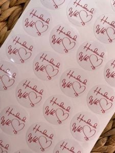 Handmade With Love Yazılı Şeffaf Etiket (10'lu Paket)
