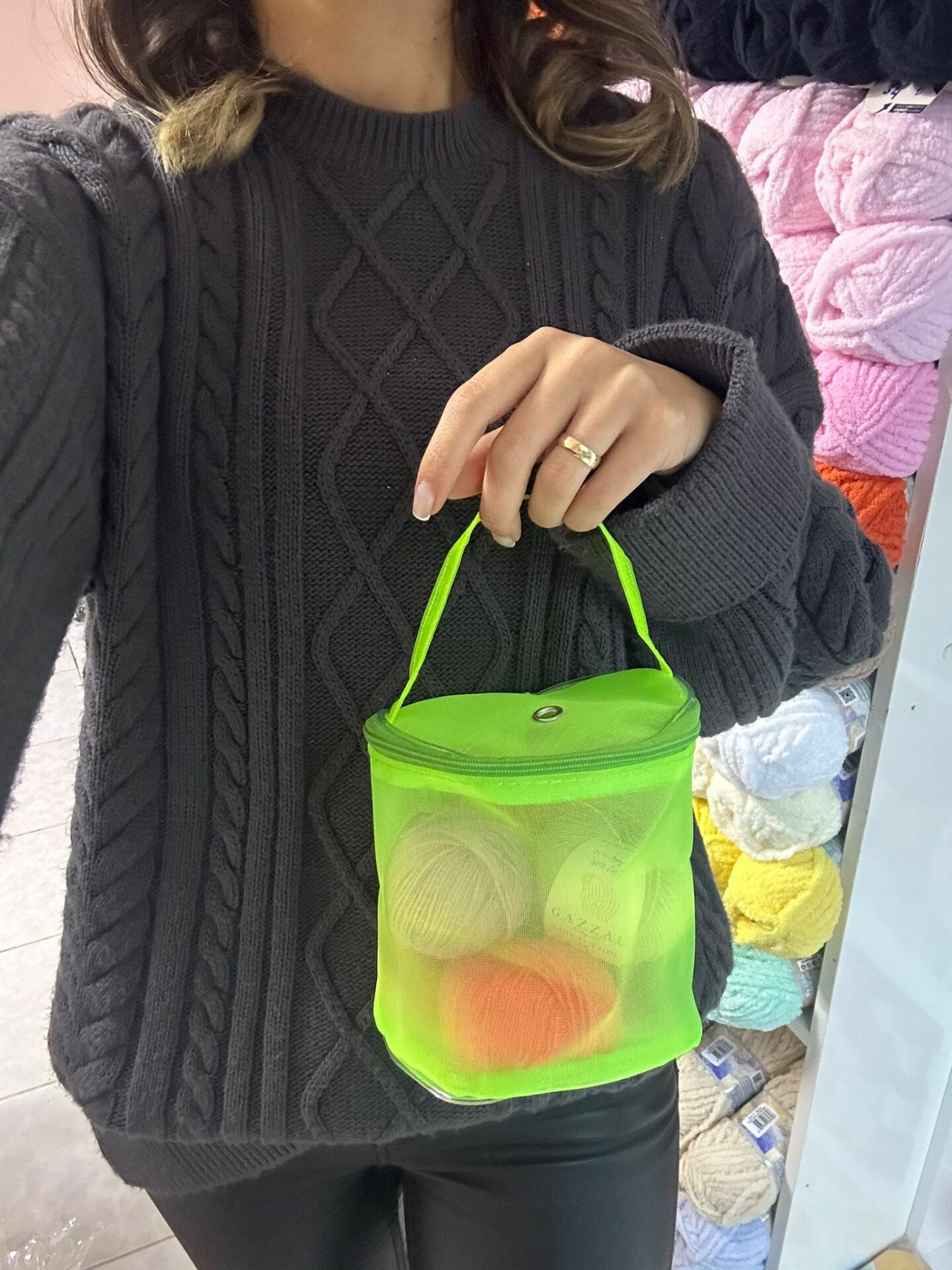 Mini Silindir Çanta Neon Yeşil