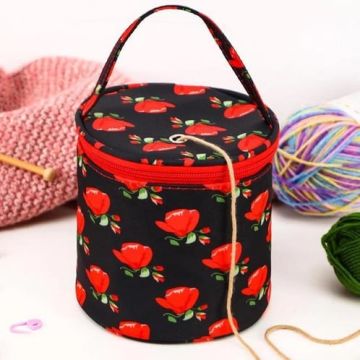 Mini Silindir Çanta Gül Desen