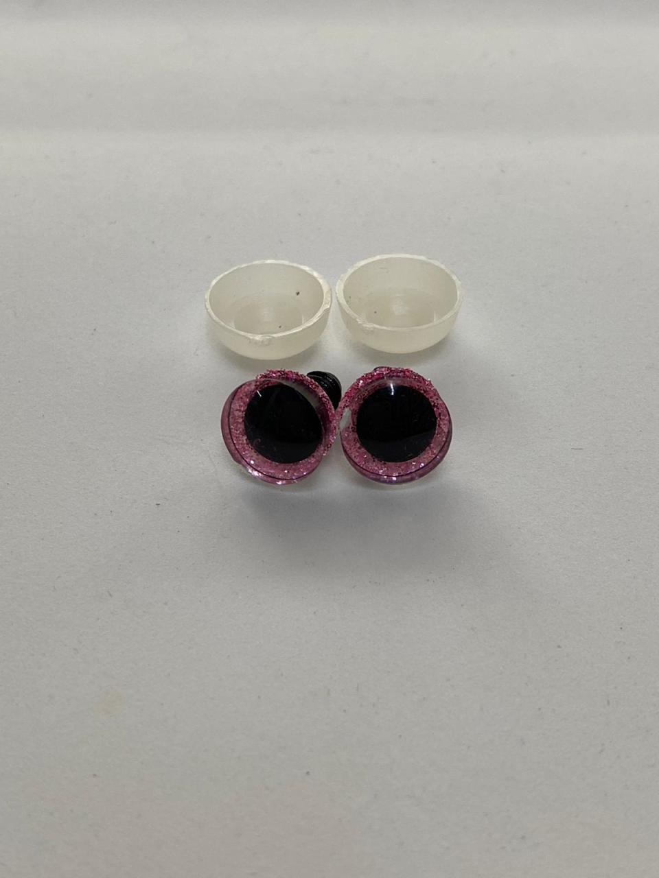12 mm Simli Renkli Gözler Pembe
