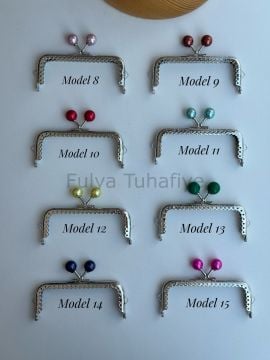 İnci Tokalı Kare Cüzdan Klipsi