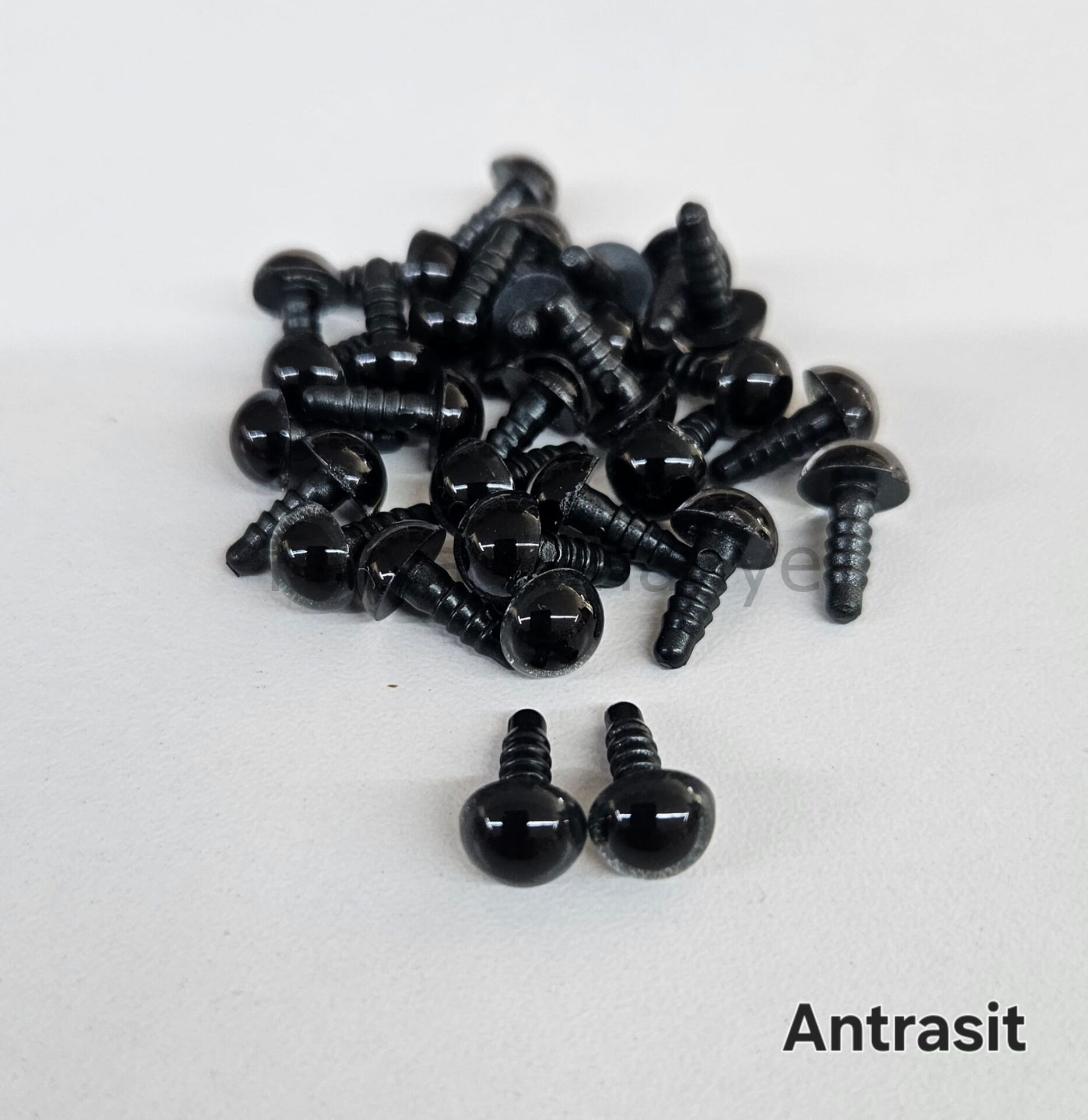 8 mm Renkli İthal Amigurumi Gözler Antrasit