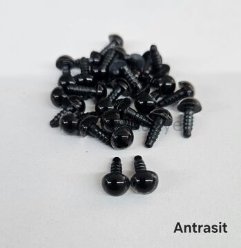 8 mm Renkli İthal Amigurumi Gözler Antrasit
