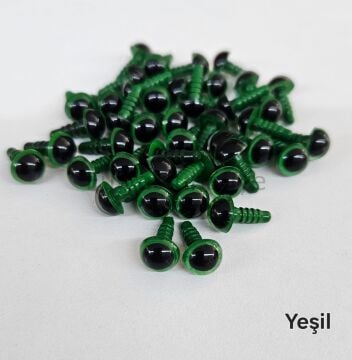 8 mm Renkli İthal Amigurumi Gözler Yeşil