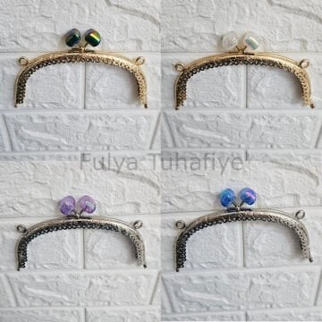 Kristal Taşlı Oval Çanta Klipsi 15 cm