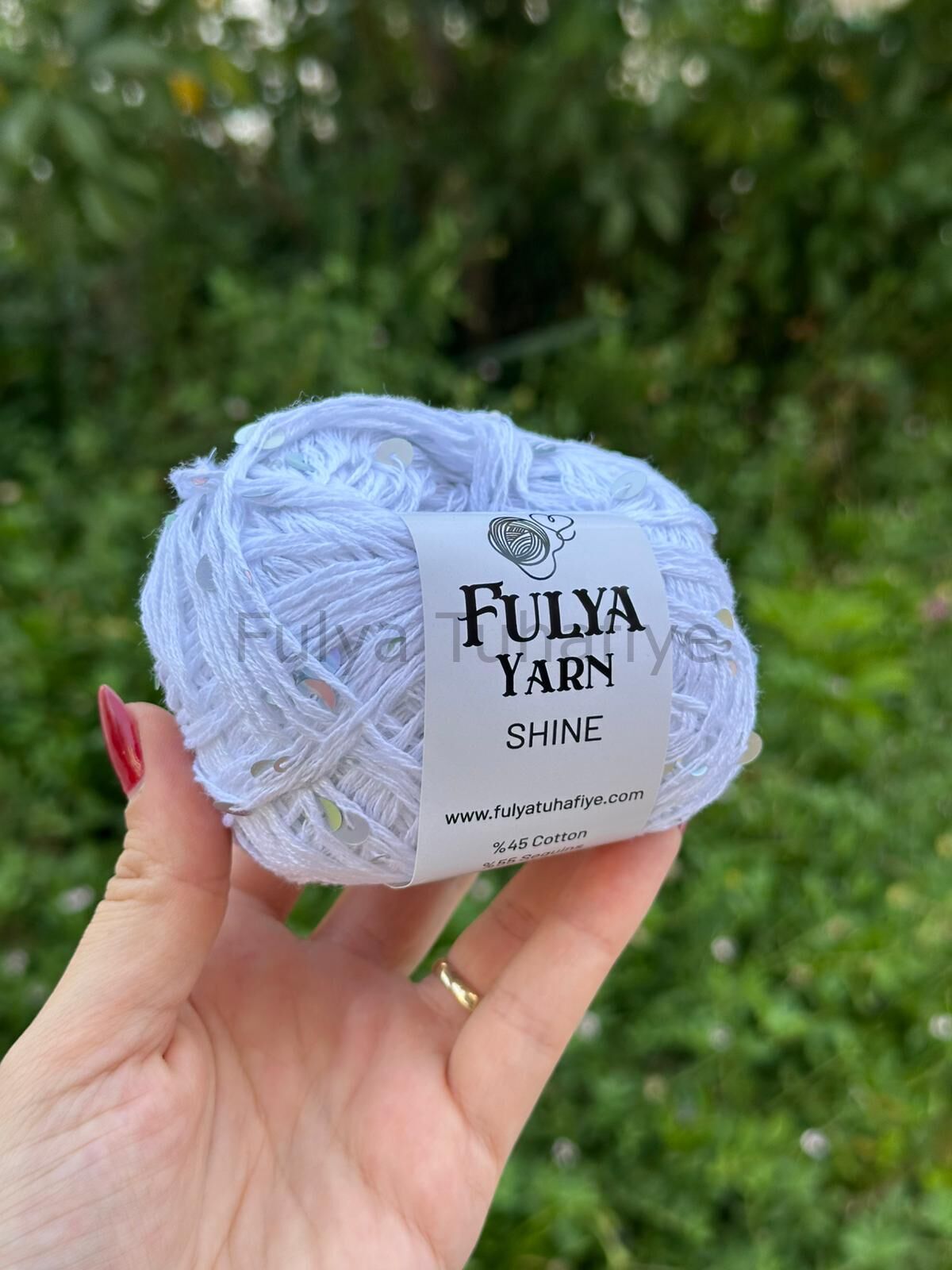 Fulya Yarn Shine Pullu İp Beyaz