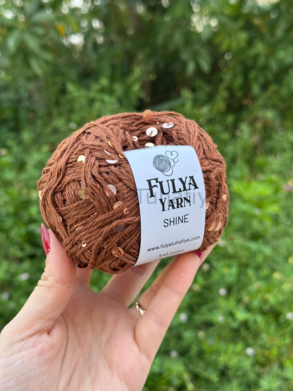 Fulya Yarn Shine Pullu İp Kahverengi