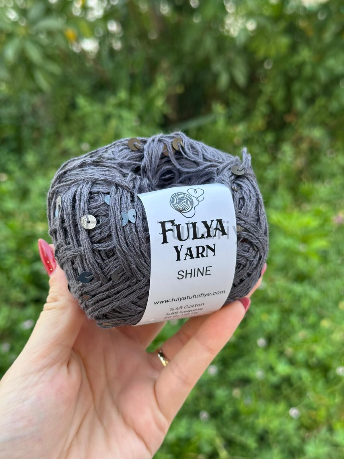 Fulya Yarn Shine Pullu İp Koyu Gri