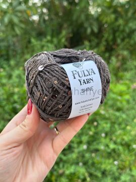 Fulya Yarn Shine Pullu İp Koyu Kahverengi