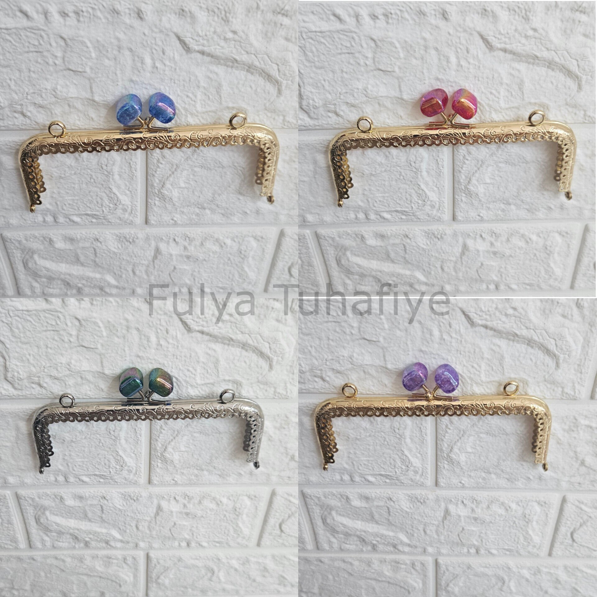 Kristal Taşlı Kare Çanta Klipsi 15 cm