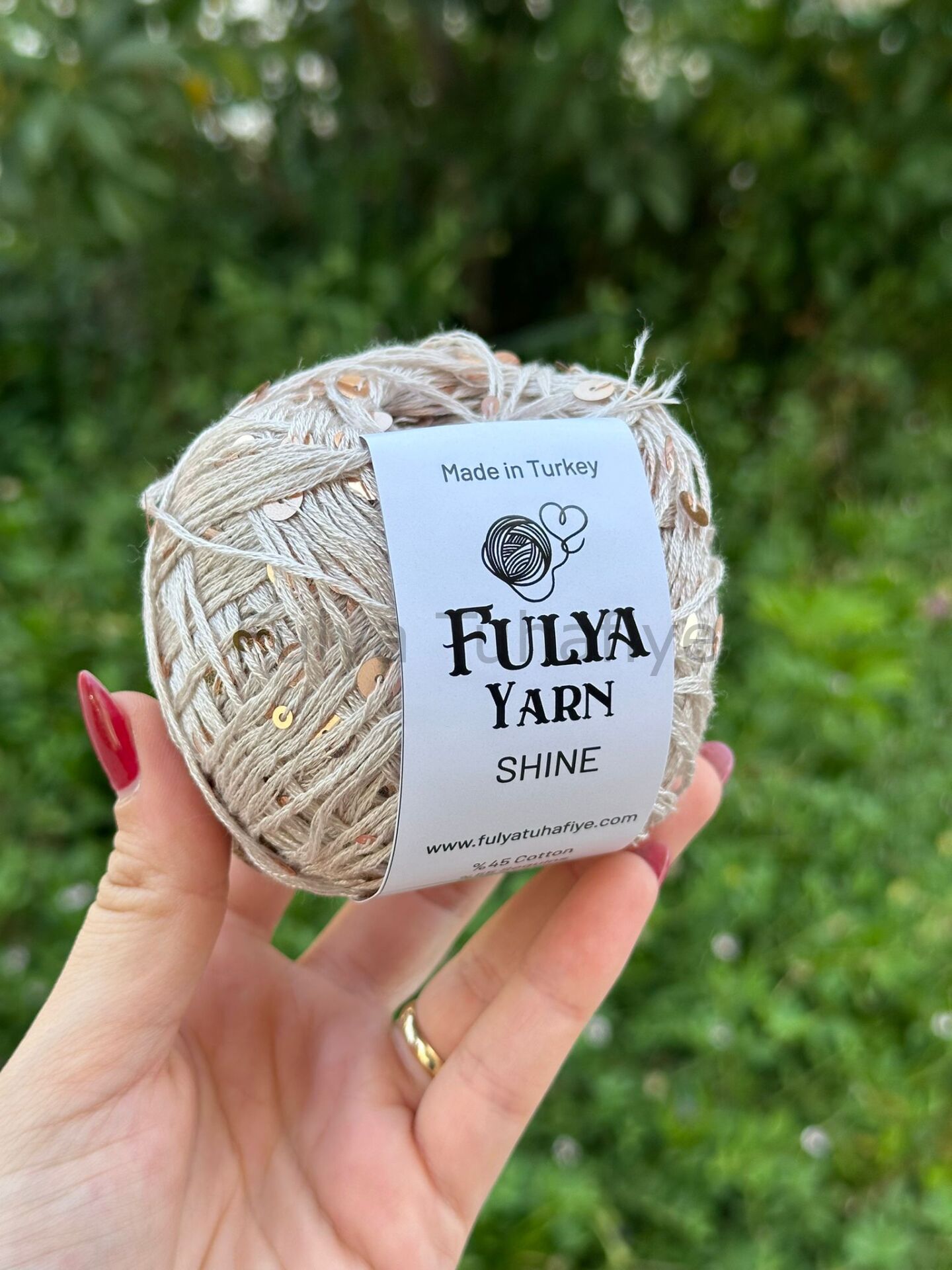 Fulya Yarn Shine Pullu İp Rose Bej