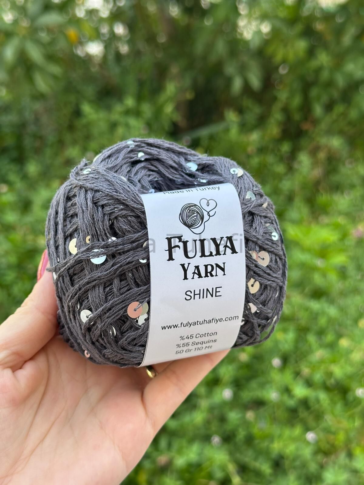 Fulya Yarn Shine Pullu İp Silver Gri