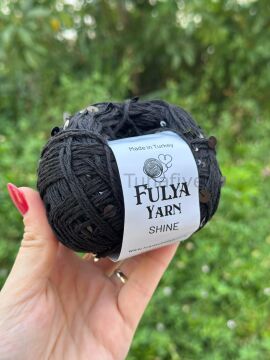 Fulya Yarn Shine Pullu İp Siyah