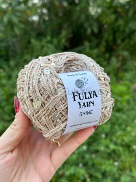 Fulya Yarn Shine Pullu İp Açık Bej