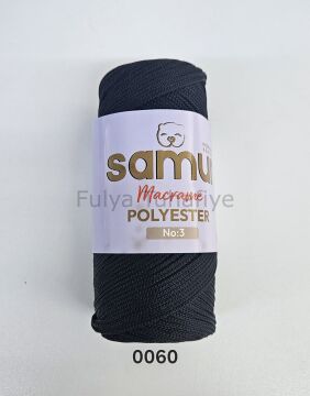 Samur Polyester Makrome 3 mm 0060 Siyah