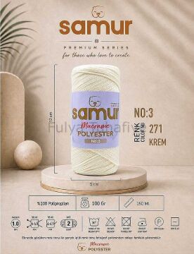 Samur Polyester Makrome 3 mm 0271 Krem