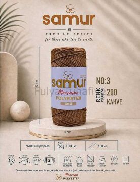 Samur Polyester Makrome 3 mm 0200 Kahve