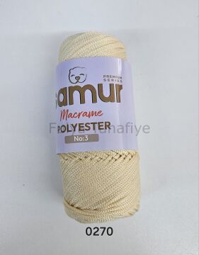 Samur Polyester Makrome 3 mm 0270 Açık Bej