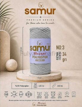 Samur Polyester Makrome 3 mm 0034 Gri