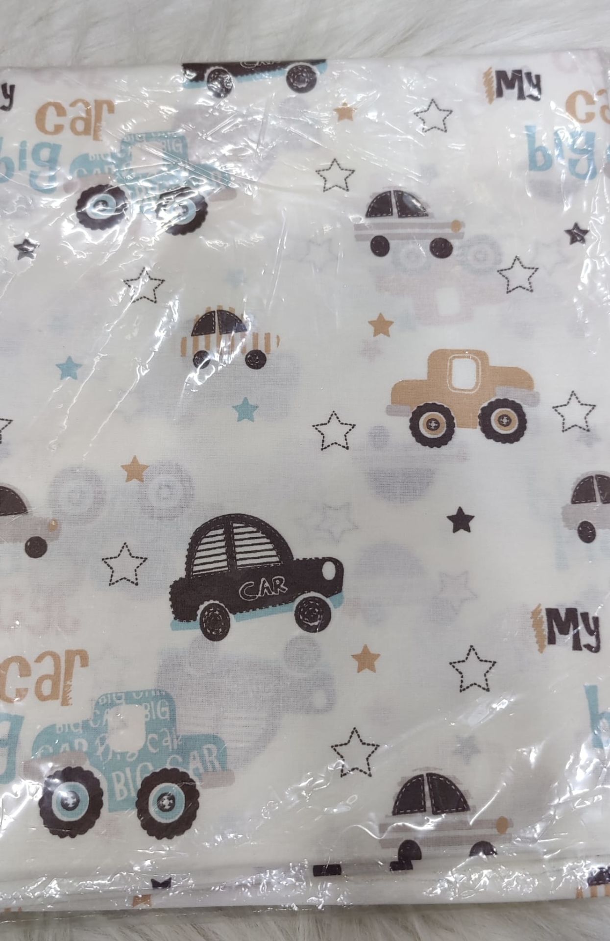 Araba Desenli metrelik poplin kumaş