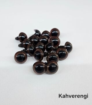 14 mm Renkli İthal Amigurumi Göz Kahverengi