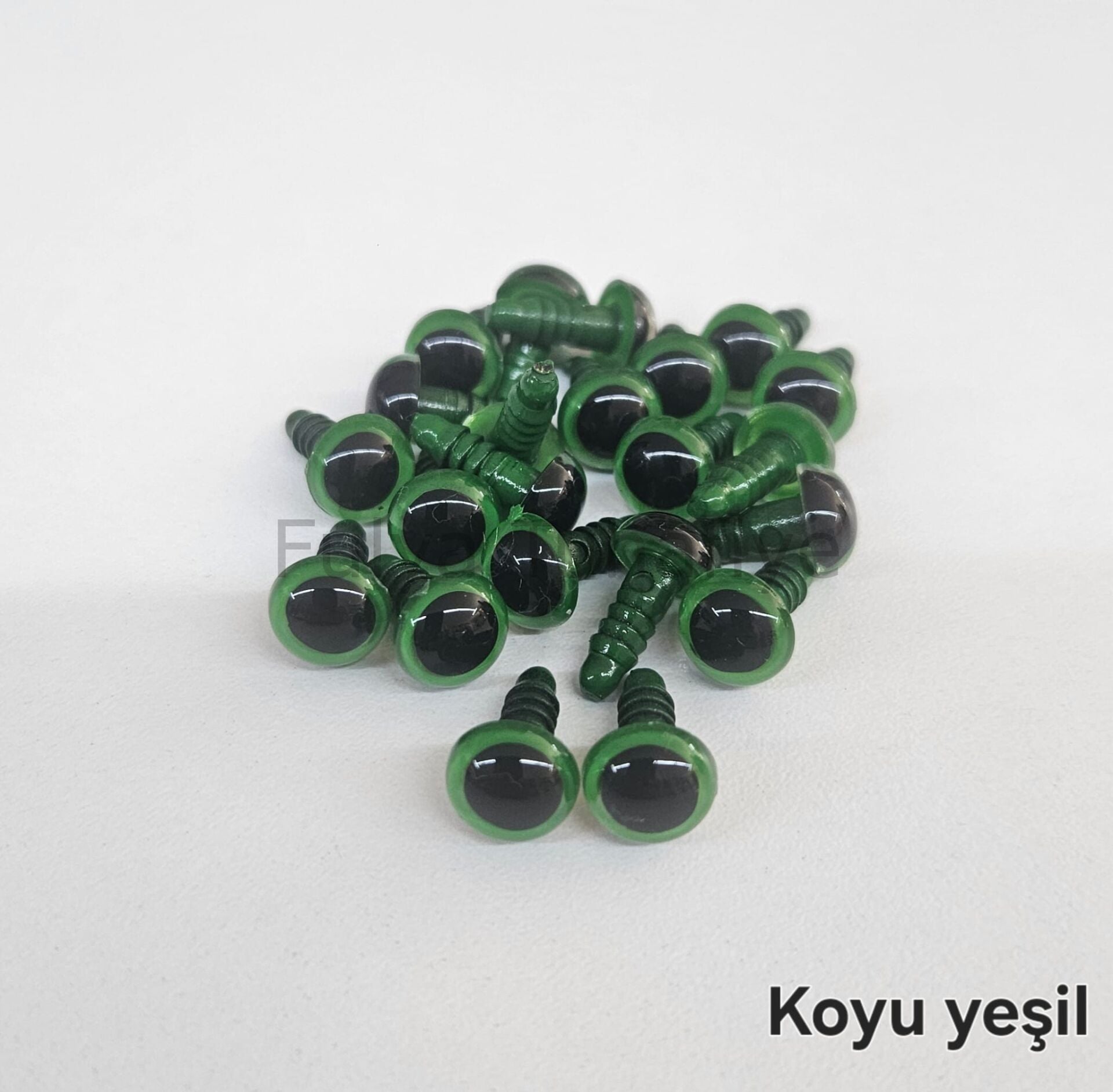 10 mm Renkli İthal Amigurumi Göz Koyu yeşil