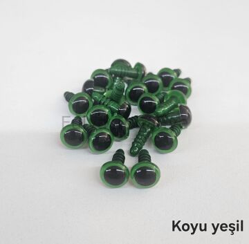 10 mm Renkli İthal Amigurumi Göz Koyu yeşil