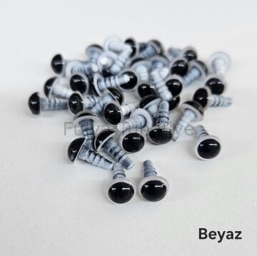8 mm Renkli İthal Amigurumi Gözler Beyaz