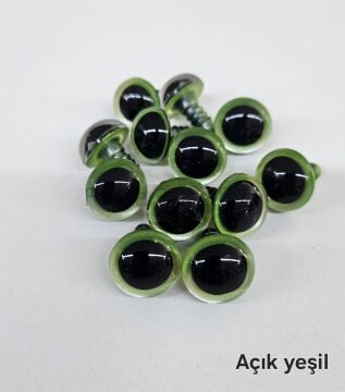 16 mm Renkli İthal Amigurumi Göz Açık  Yeşil