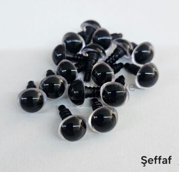 12 mm Renkli İthal Amigurumi Göz Şeffaf