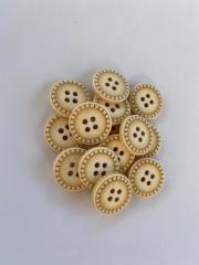 Renkli Eskitme Ahşap Düğme (1.5 cm) Açık Cappuccino
