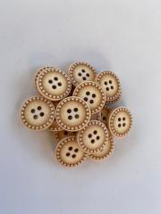Renkli Eskitme Ahşap Düğme (1.5 cm) Karamel