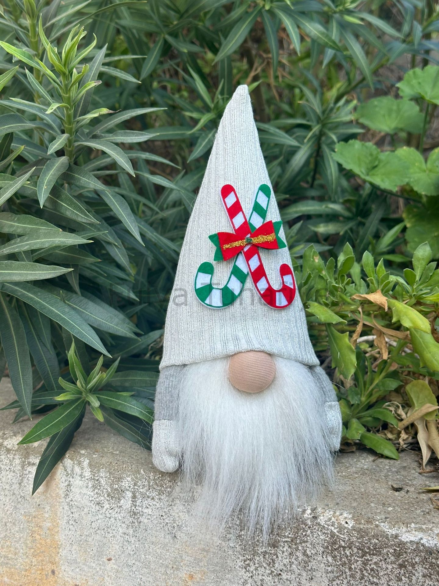 Dekor Gnome Dede Beyaz Şapkalı