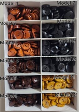 Ahşap  12 model  2 cm  Düğmeler