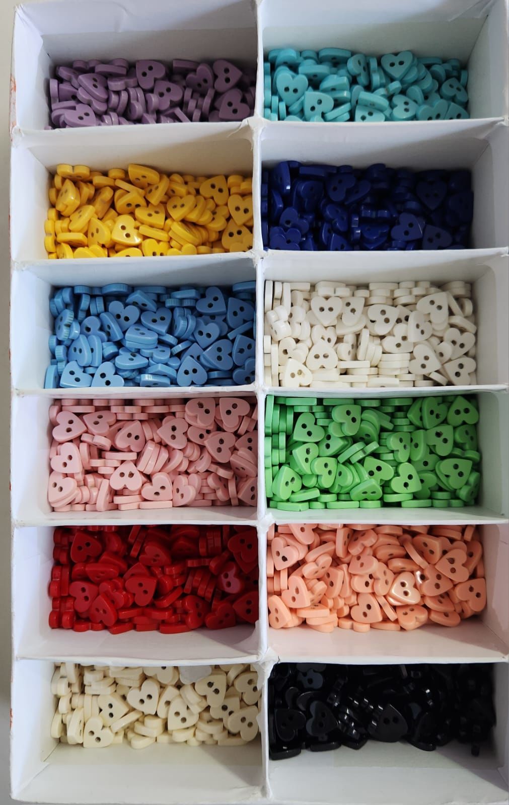 1 cm Amigurumi Kalp Düğme 24 lü Karışık Paket