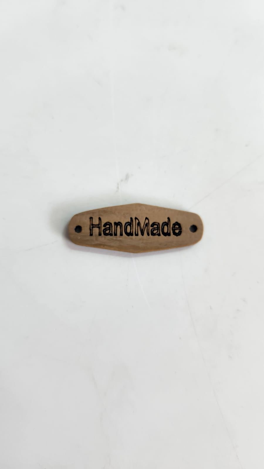 Handmade Bej Düğme Ve Etiket Dörtgen oval